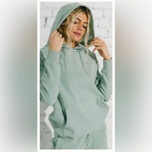 Zyia Active Sweatshirt & Sweatpants Set‎ Mint Green Cotton Size Small